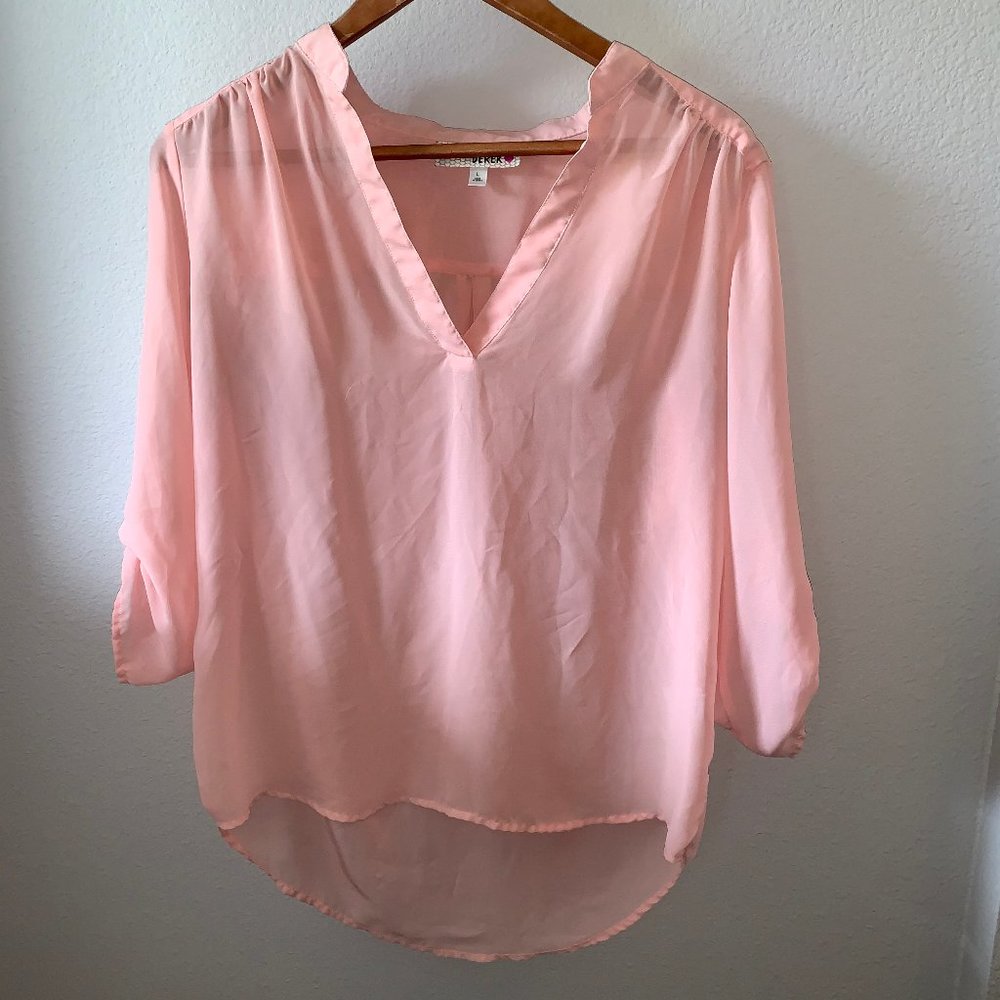 I'm In Love With Derek Semi-Sheer Peach Blouse